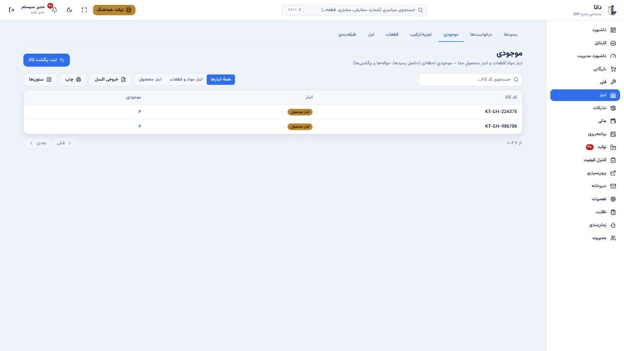 بعد از بازنویسی: کنترل موجودی و انبار