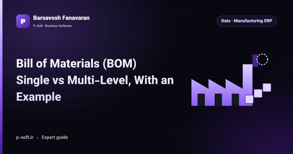 Bill of Materials (BOM): Single vs Multi-Level, With an Example — Barsavosh Fanavaran guide