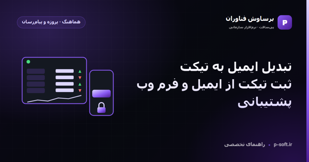 تبدیل ایمیل به تیکت؛ ثبت تیکت از ایمیل و فرم وب پشتیبانی — راهنمای برساوش فناوران