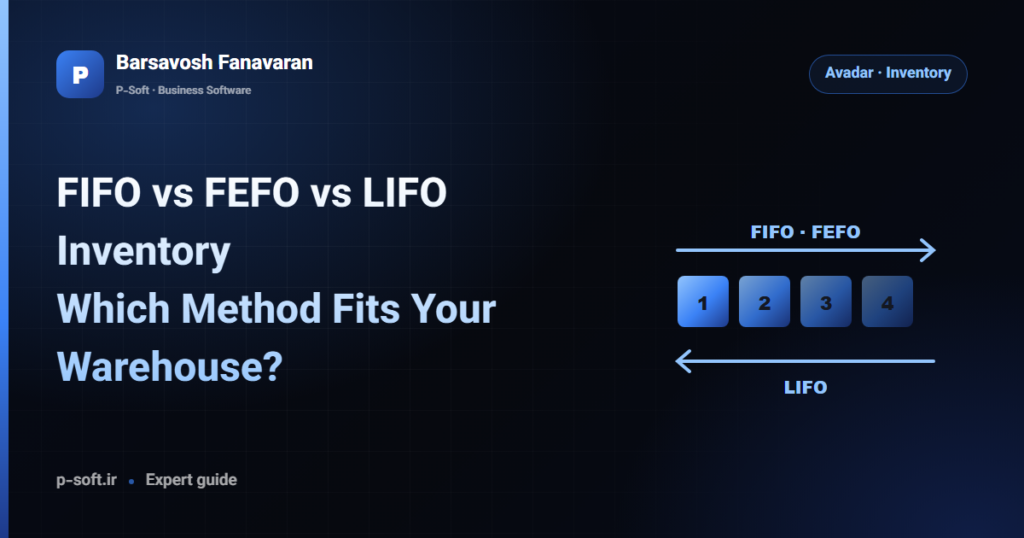 FIFO vs FEFO vs LIFO Inventory: Which Method Fits Your Warehouse? — Barsavosh Fanavaran guide