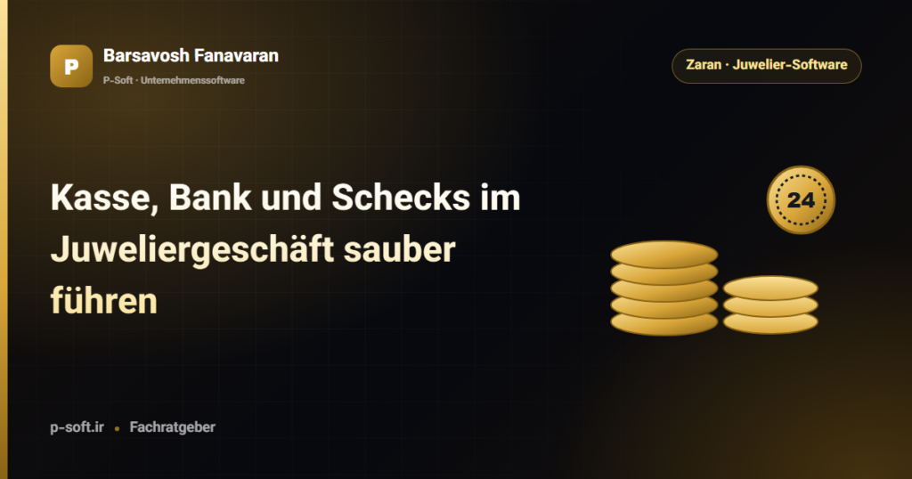 Kasse, Bank und Schecks im Juweliergeschäft sauber führen — Ratgeber von Barsavosh Fanavaran