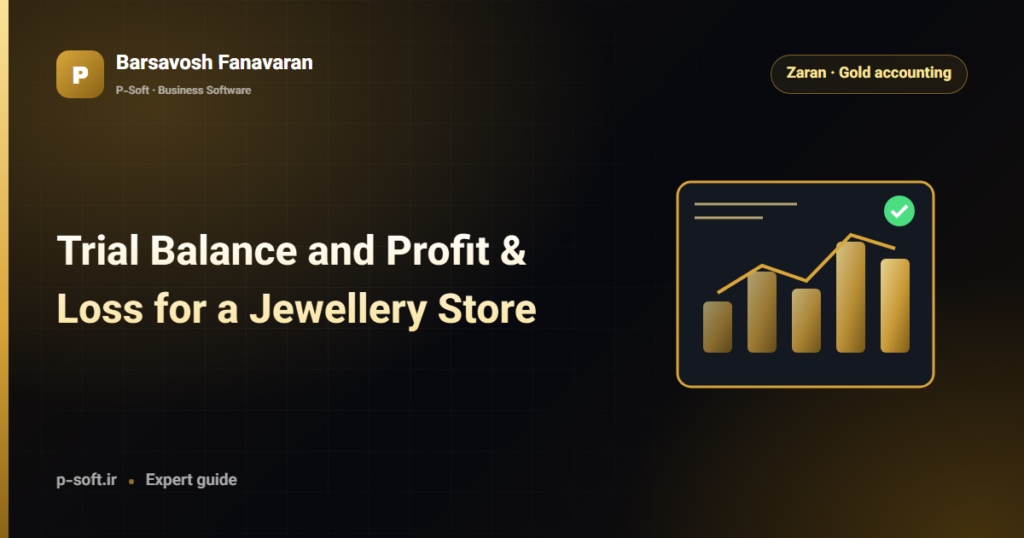 Trial Balance and Profit & Loss for a Jewellery Store — Barsavosh Fanavaran guide