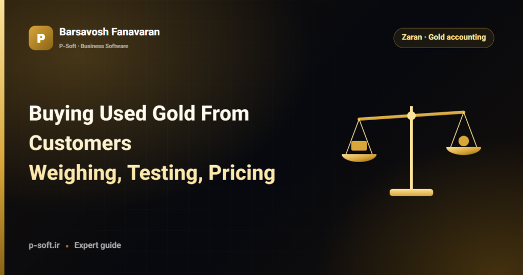 Buying Used Gold From Customers: Weighing, Testing, Pricing — Barsavosh Fanavaran guide